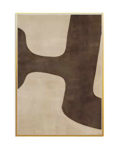 Brown and Beige Abstract Organic Canvas Print Wall Art | CP201