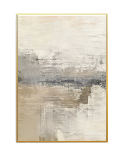 Beige and Grey Abstract Horizon Canvas Print Wall Art | CP200