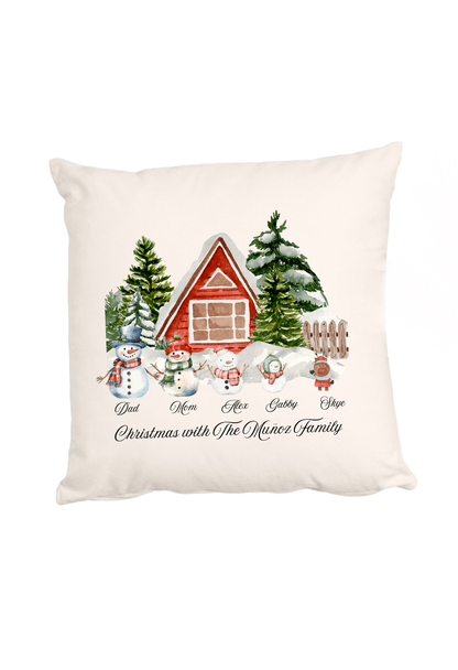 Personalized Christmas Family Cushion Cover (Pillow Insert Not Included)