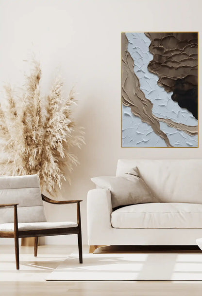 Brown and Beige Abstract Oversize Canvas Print Wall Art | CP132