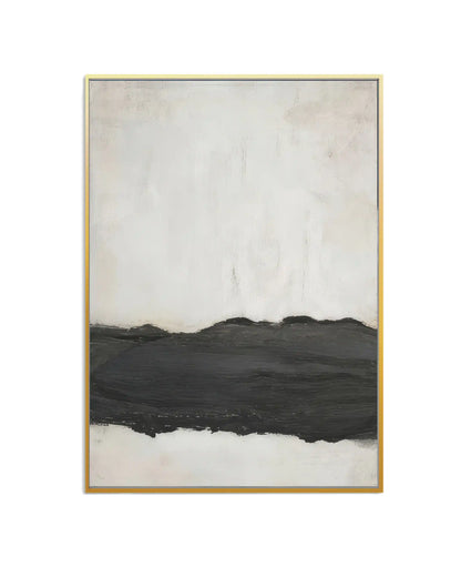 Black and Beige Abstract Horizon Triptych Canvas Print Wall Art | CP202