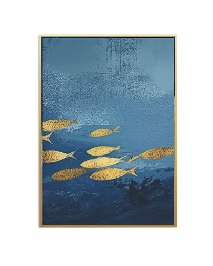Golden School Abstract Oceanic Triptych Canvas Print Wall Art | CP203
