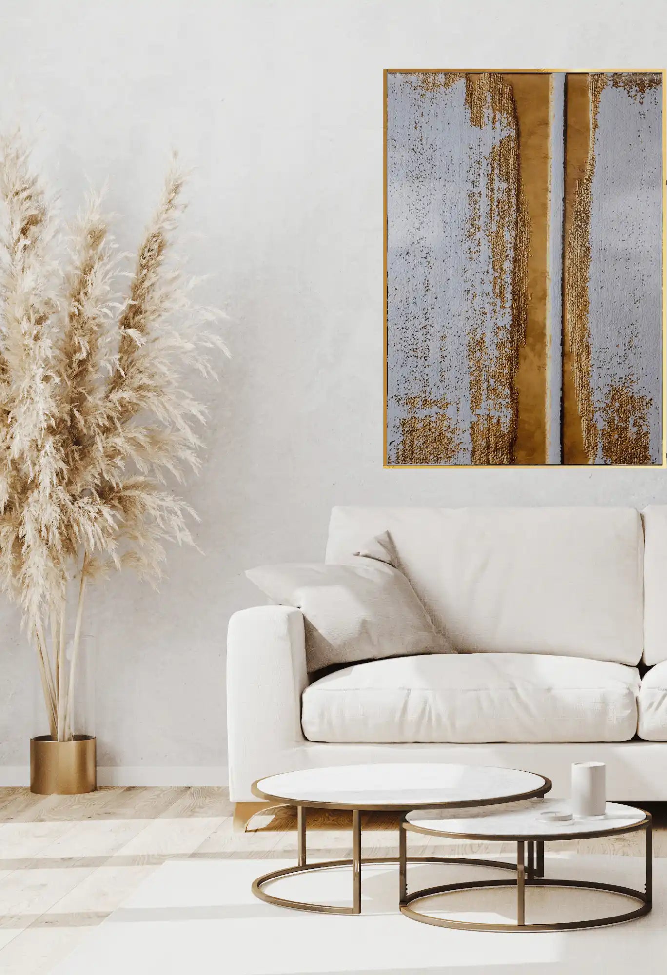 Black and Gold Abstract Torn Layers Oversize Canvas Print Wall Art | CP071