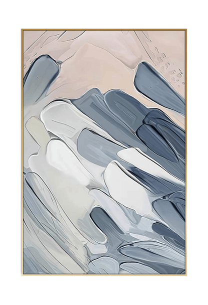 CP167 White and Blue Abstract Design Canvas Print Wall Decor