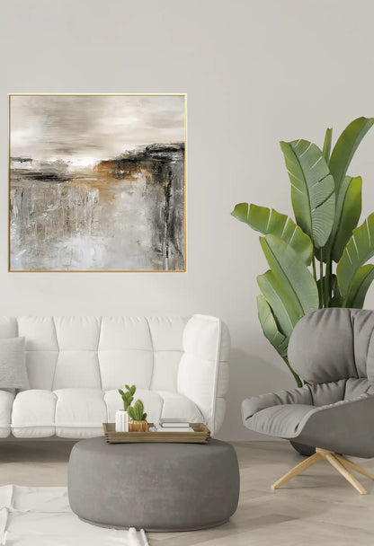 Brown and Grey Abstract Horizon Oversize Canvas Print Wall Art | CP105