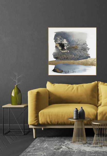 CP039040 Blue and Gold Abstract Design Canvas Prints Wall Decor