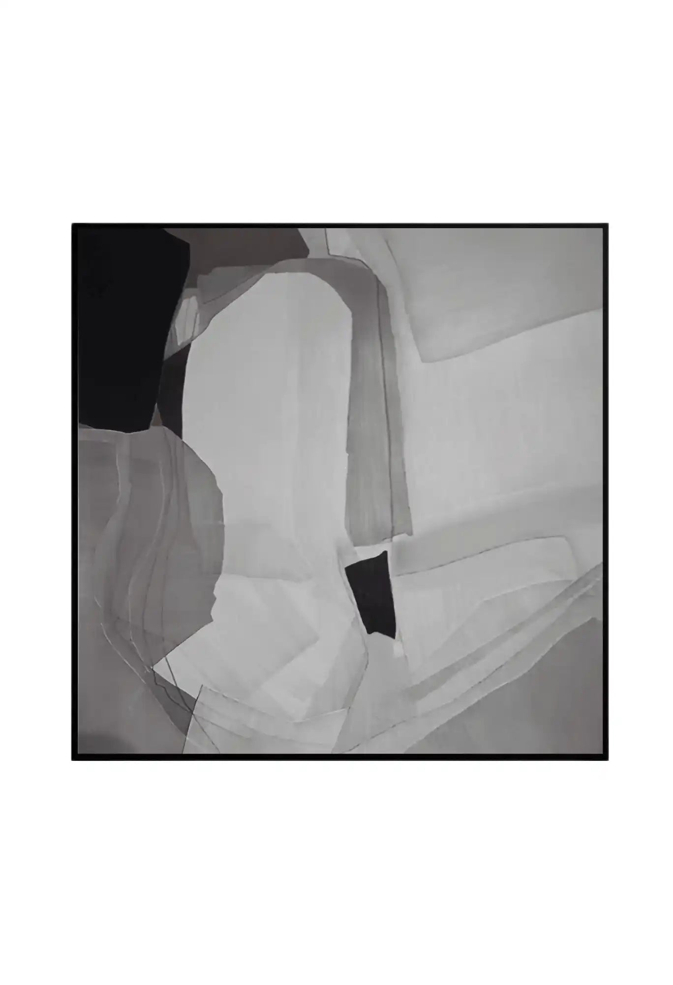 Black Grey and White Abstract Shapes Diptych Canvas Print Wall Art | CP027029