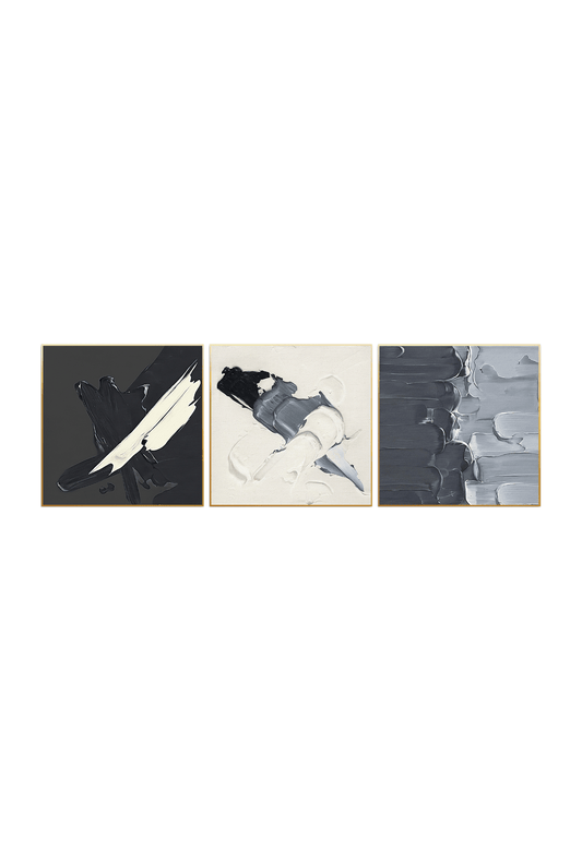 CP024025026 Black, White and Gray Abstract Design Canvas Prints Wall Decor