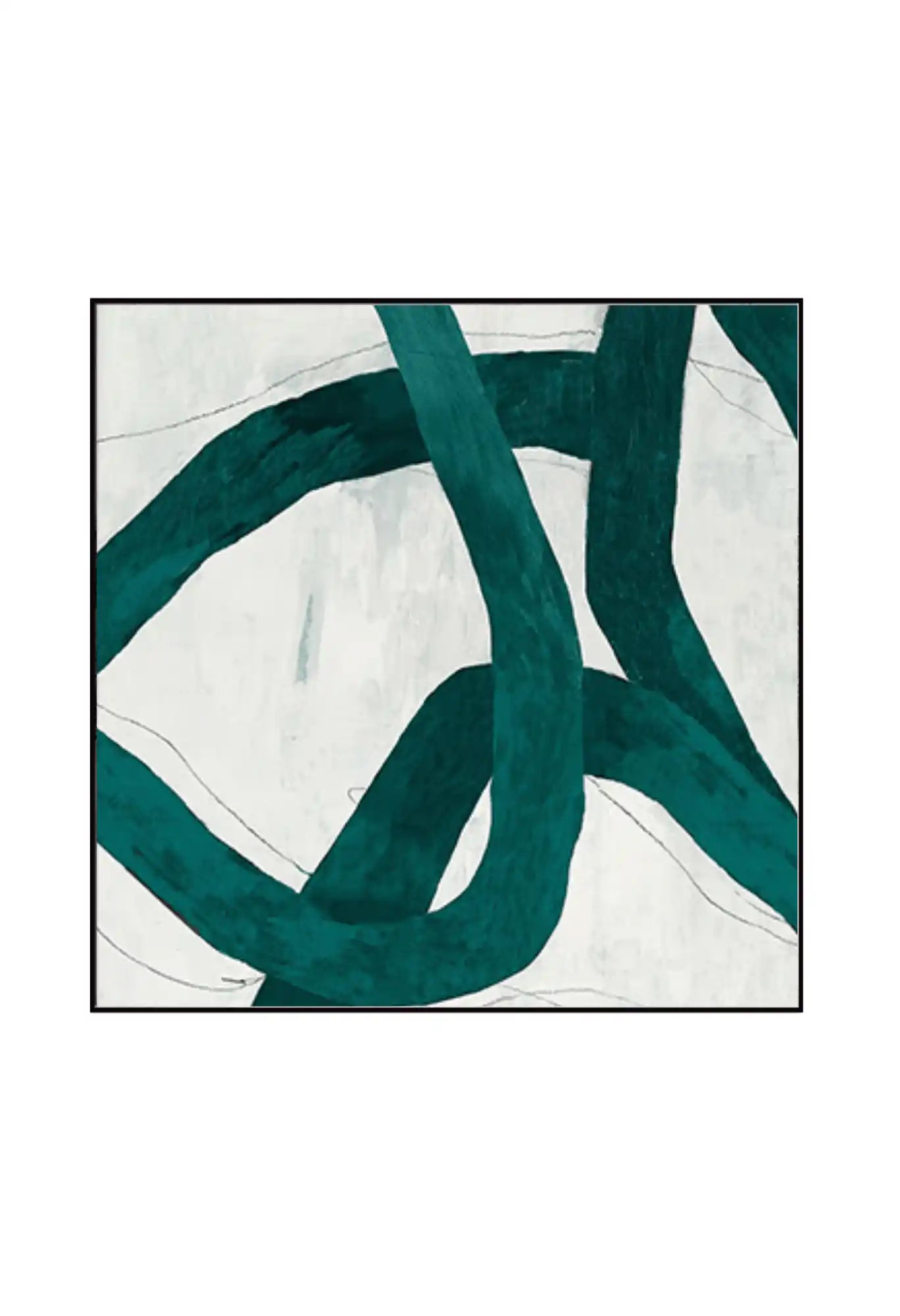 Emerald Green and White Abstract Line Diptych Canvas Print Wall Art | CP033034
