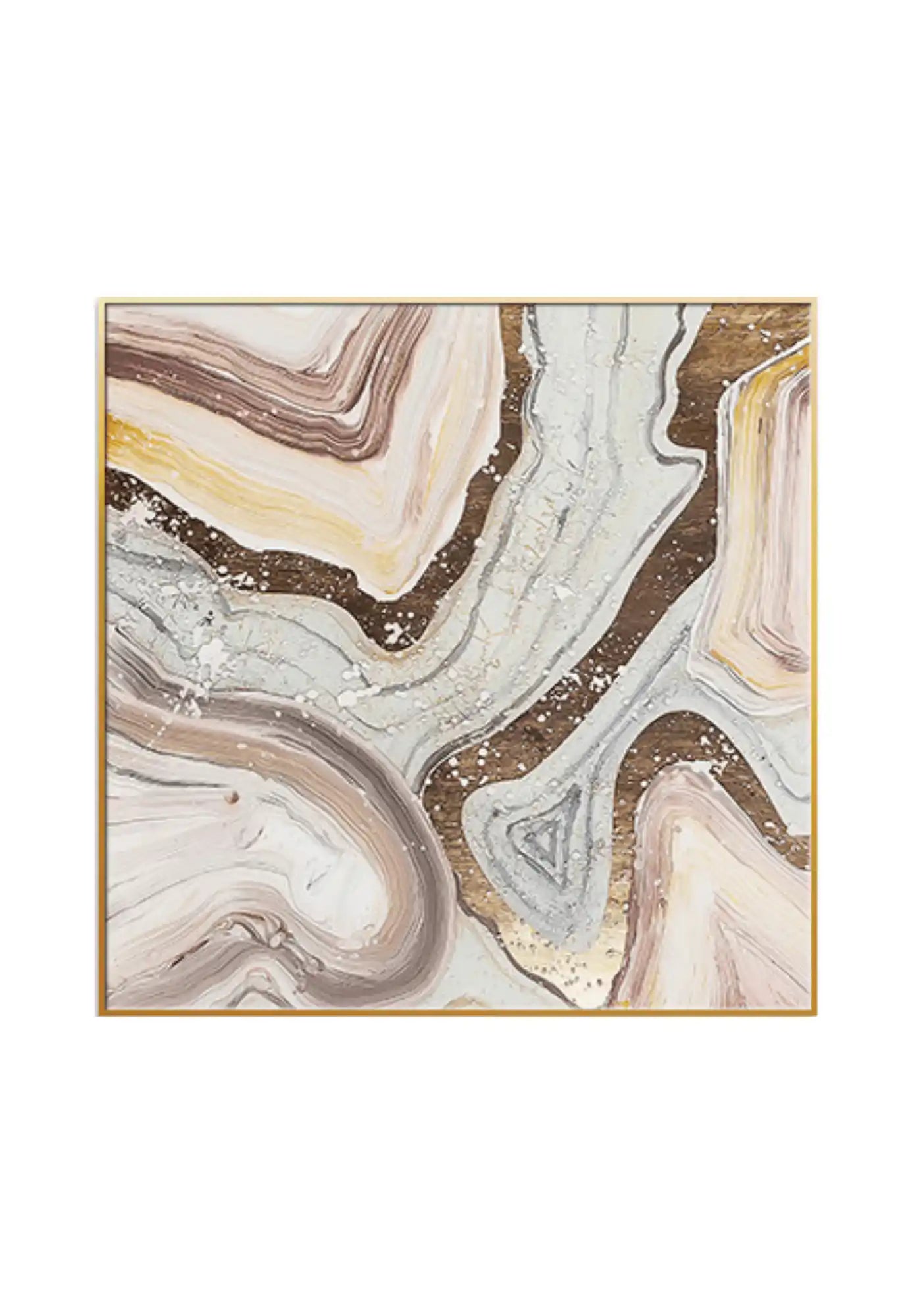 Blush Pink and Gold Agate Geode Abstract Diptych Canvas Print Wall Art | CP035036