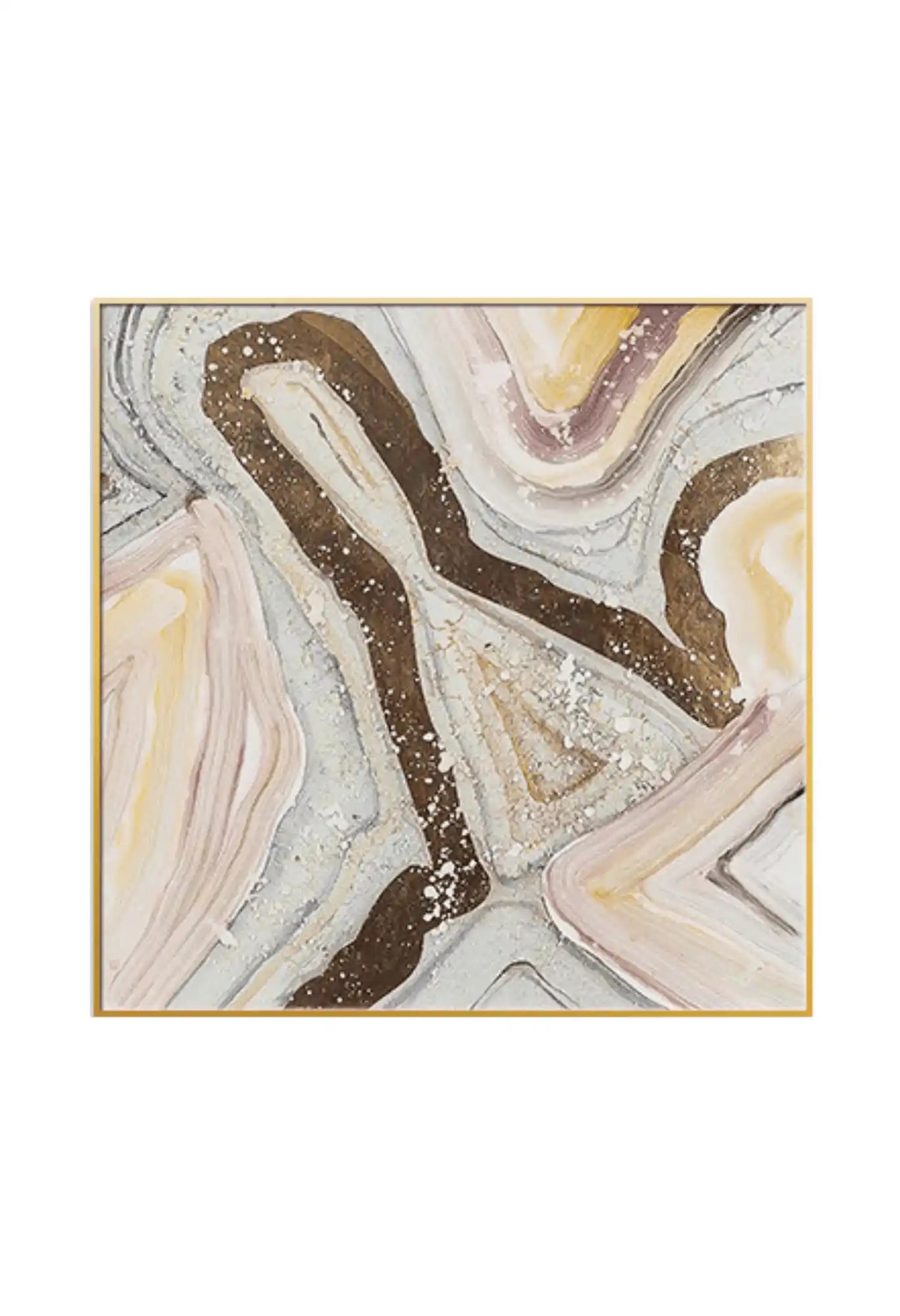 Blush Pink and Gold Agate Geode Abstract Diptych Canvas Print Wall Art | CP035036