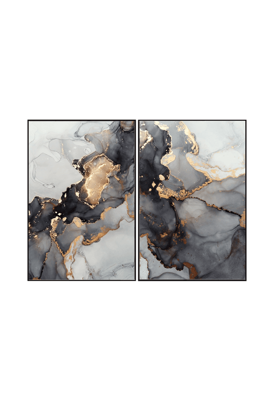 CP062063 Abstract Black, Grey and Orange Canvas Prints Wall Decor