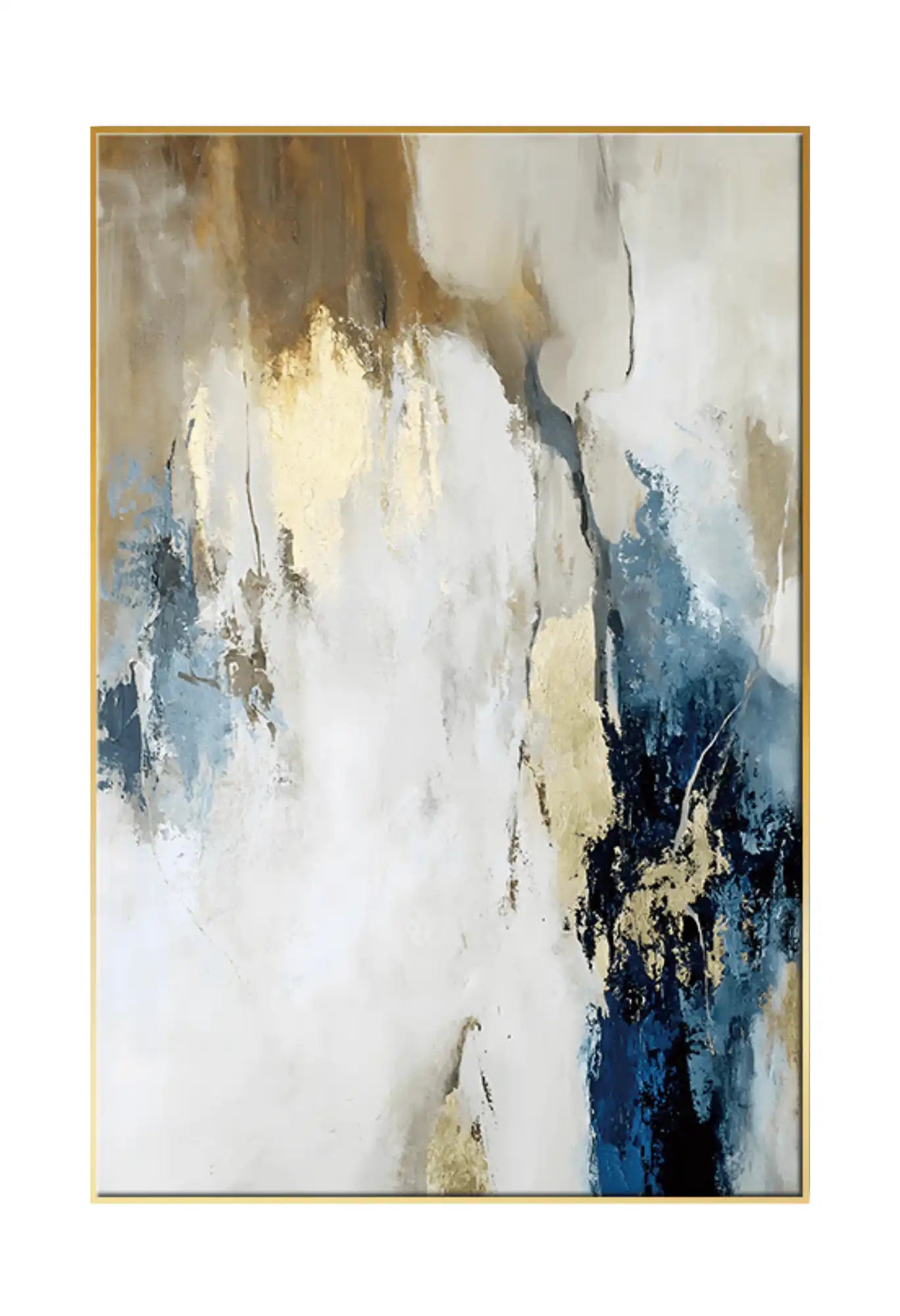 Navy Blue and Beige Abstract Diptych Canvas Print Wall Art | CP064