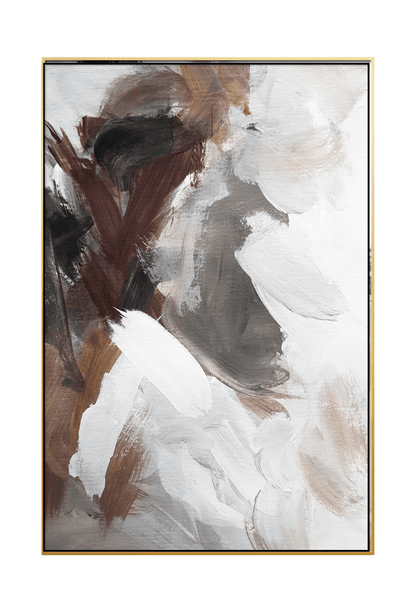 Brown and Beige Abstract Canvas Print Wall Art 60x90 cm Set Minimalist Diptych | CP129130