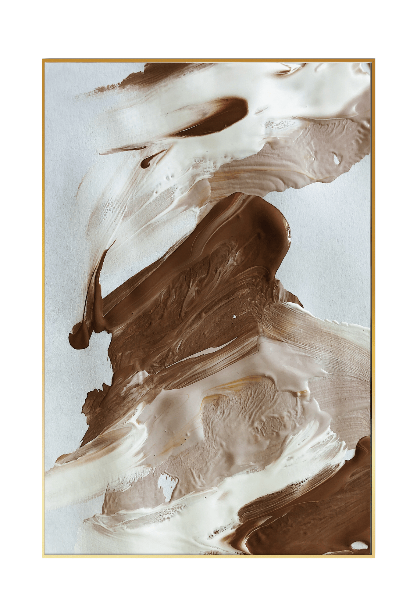 Brown and Beige Abstract Canvas Print Wall Art 60x90 cm Set Minimalist Diptych | CP129130