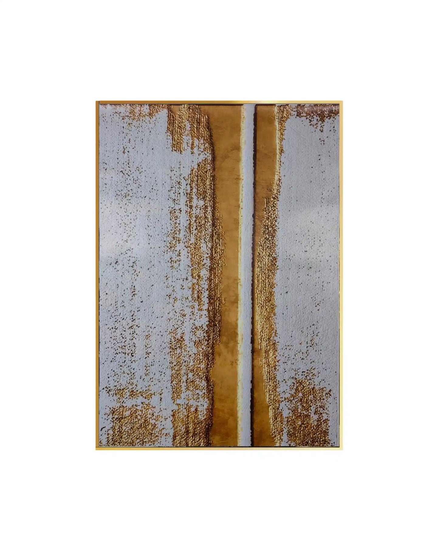 Black and Gold Abstract Torn Layers Oversize Canvas Print Wall Art | CP071