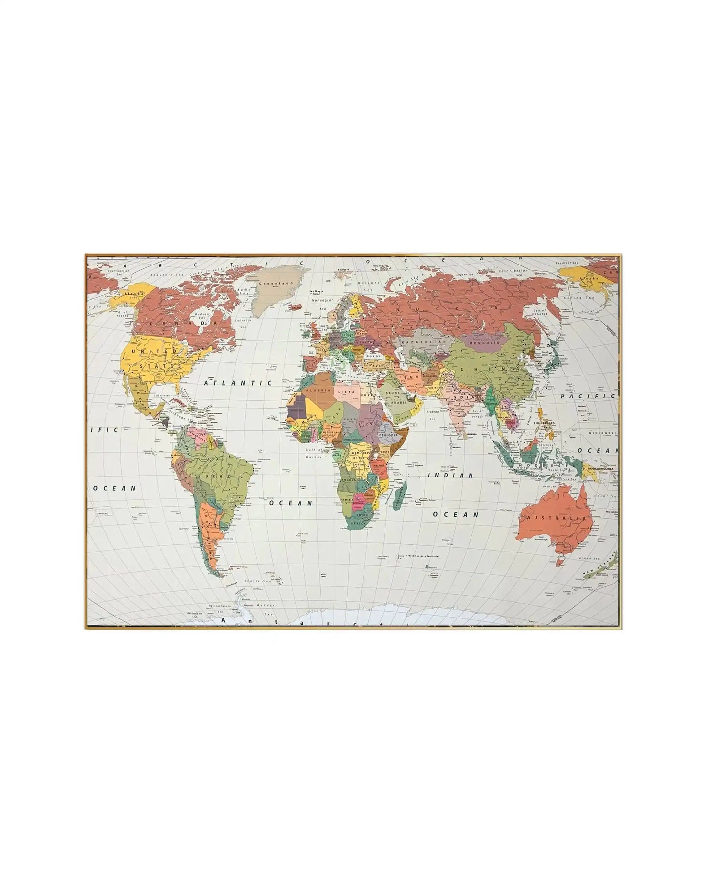 Vintage World Map Oversize Canvas Print Wall Art | CP169