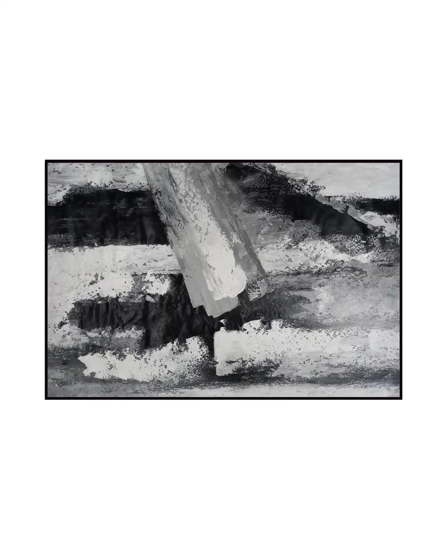 Monochrome Abstract Cross Hand-Painted Canvas Wall Art | HP029