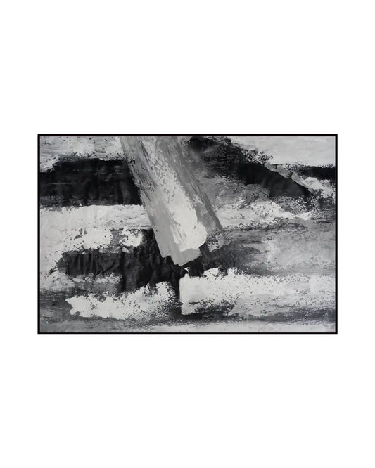 Monochrome Abstract Cross Hand-Painted Canvas Wall Art | HP029