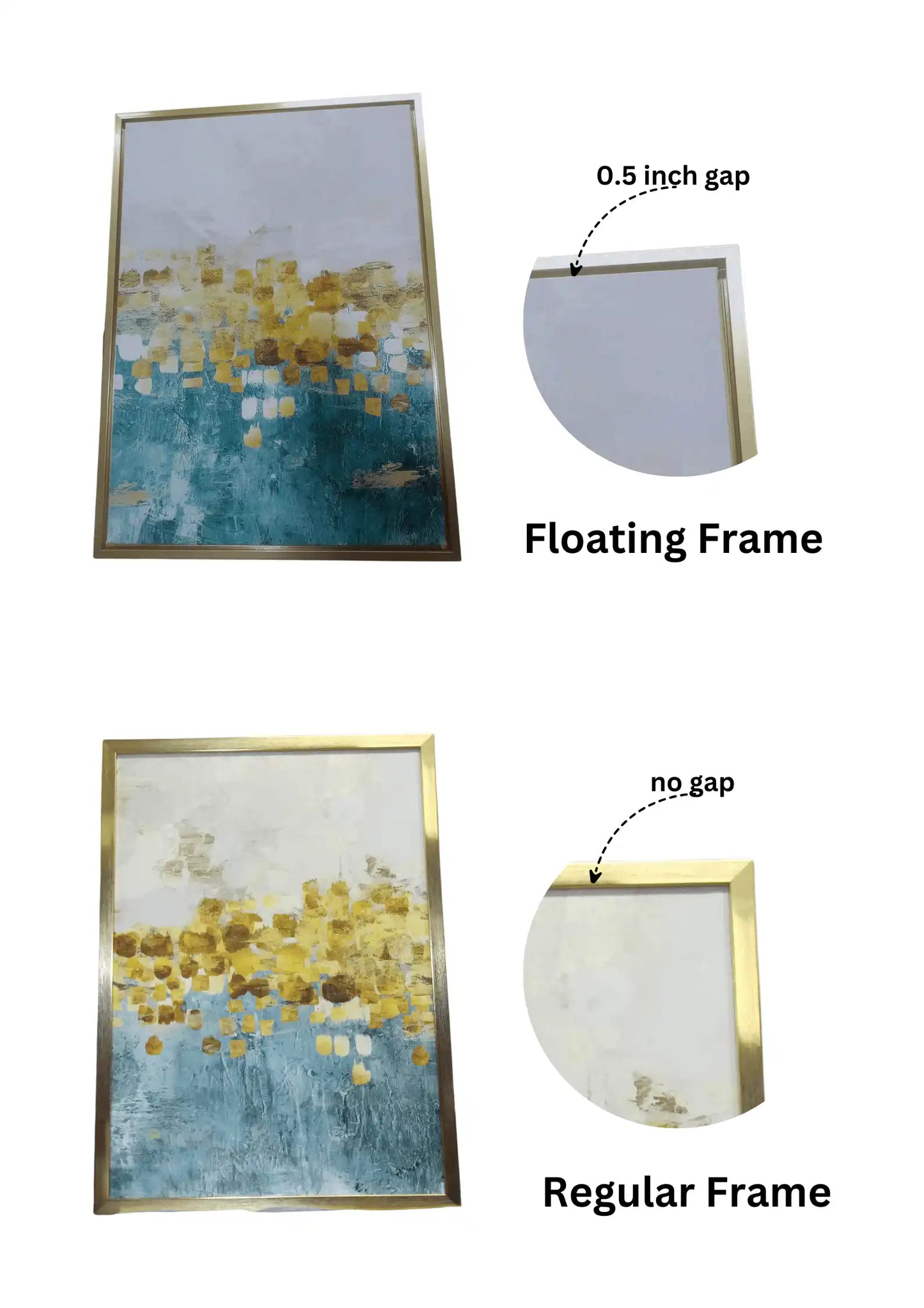 Black Gold and Grey Agate Stone Diptych Canvas Print Wall Art | CP012