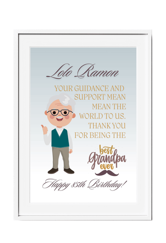 Personalized Grandpa Birthday Tribute Wall Art