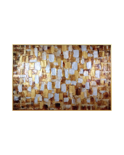 Bronze and Gold Mosaic Abstract Hand-Painted Canvas Art | HP035