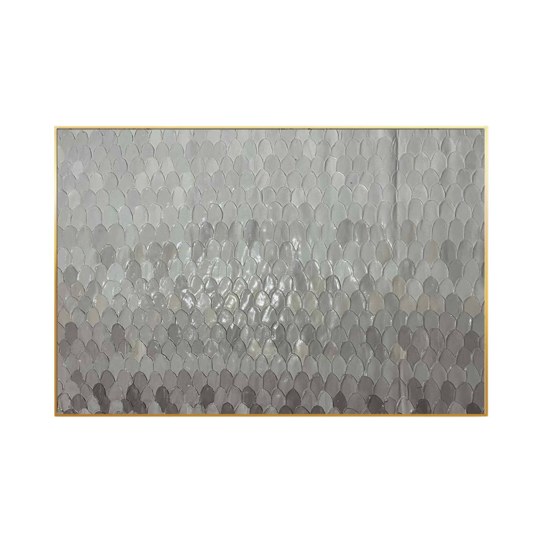 HP065 Abstract Gray Hand-Painted Wall Decor
