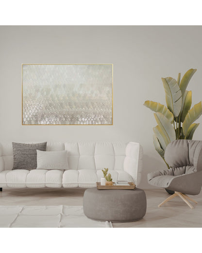 Monochrome Textured Fish Scale Hand-Painted Canvas Wall Art | HP065