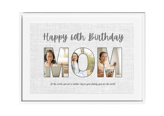 Personalized Happy Birthday Collage Wall Art for Moms