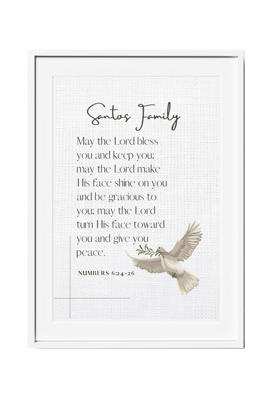 Personalized Family Bible Verse Wall Decor Numbers 6:24-26