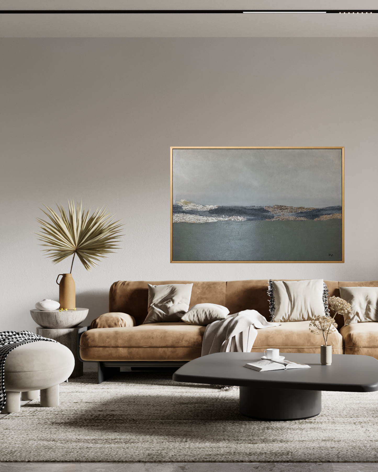 "Still Grounds" Original Hand-Painted Gold Foil Canvas Wall Art by Skye