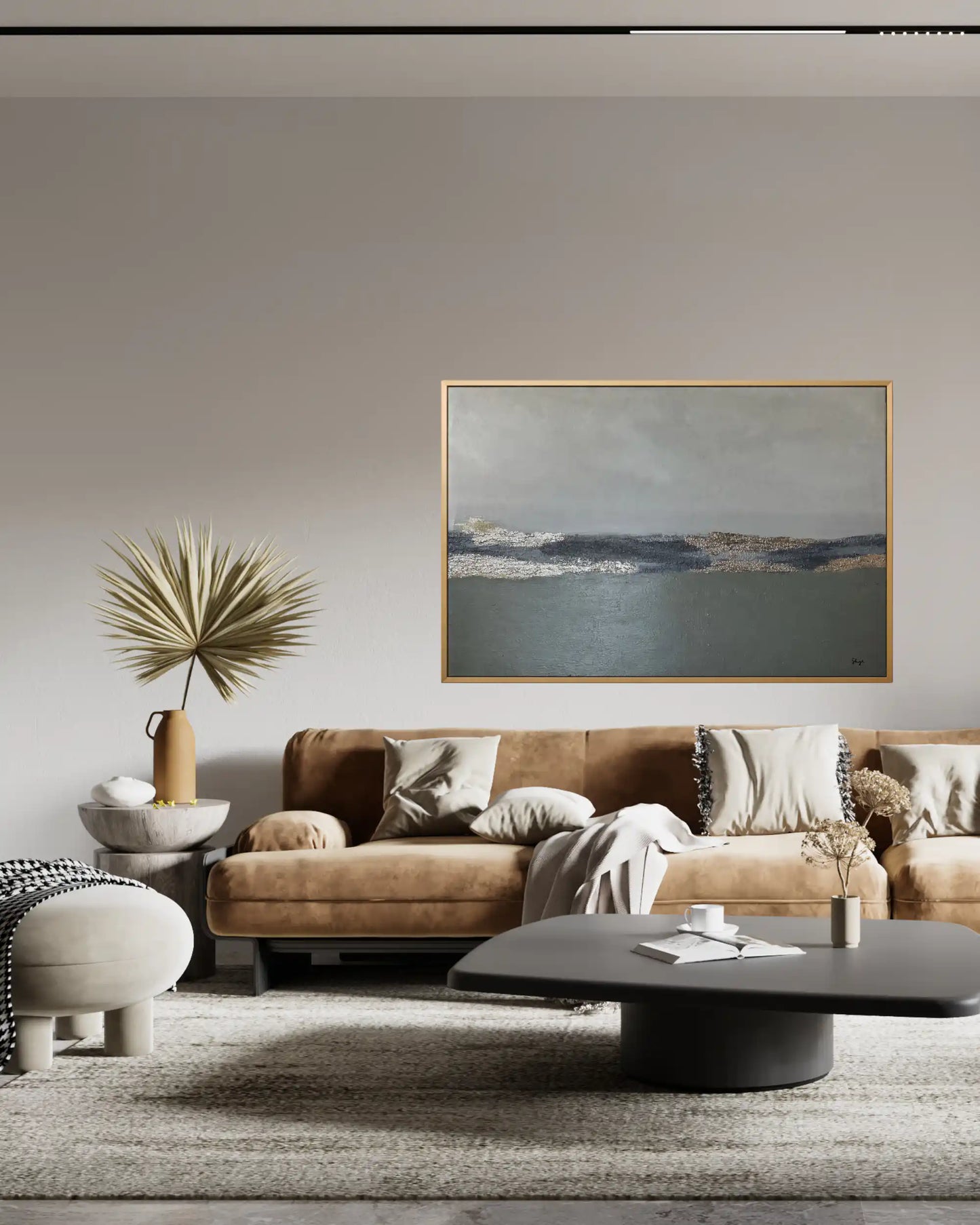"Still Grounds" Original Hand-Painted Gold Foil Canvas Wall Art by Skye