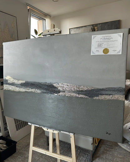 "Still Grounds" Original Hand-Painted Gold Foil Canvas Wall Art by Skye
