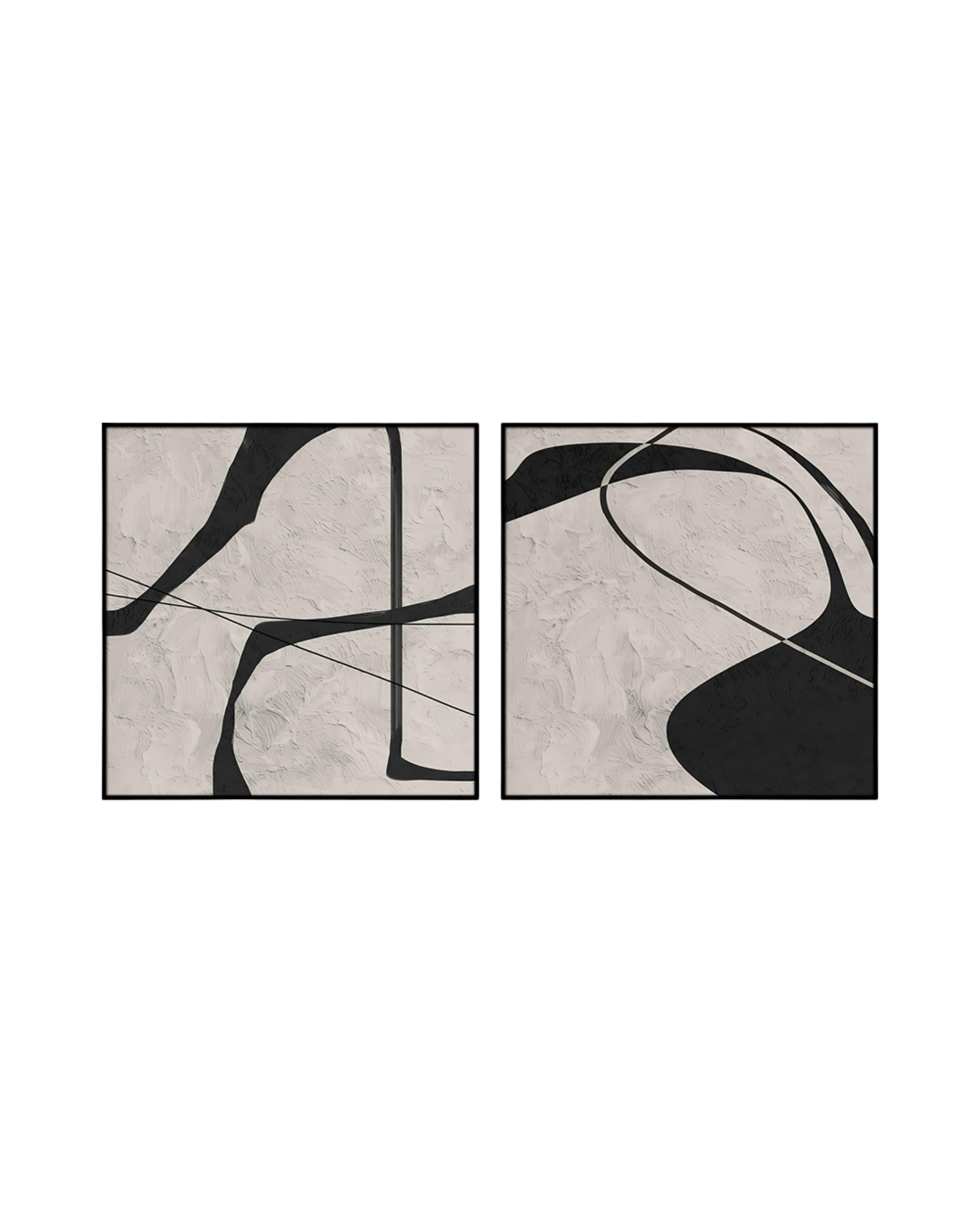 Black and Beige Abstract Canvas Print Wall Art | CP192