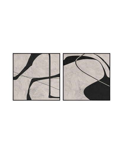Black and Beige Abstract Canvas Print Wall Art | CP192