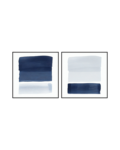 Navy Blue and White Abstract Canvas Print Wall Art | CP193